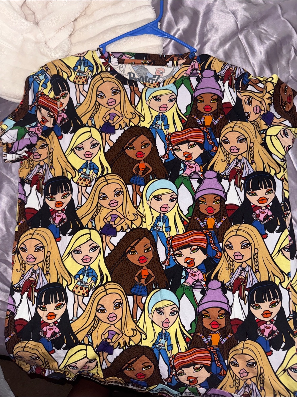 Women’s Bratz Multicolor Cartoon Print Short Sleeve Top
